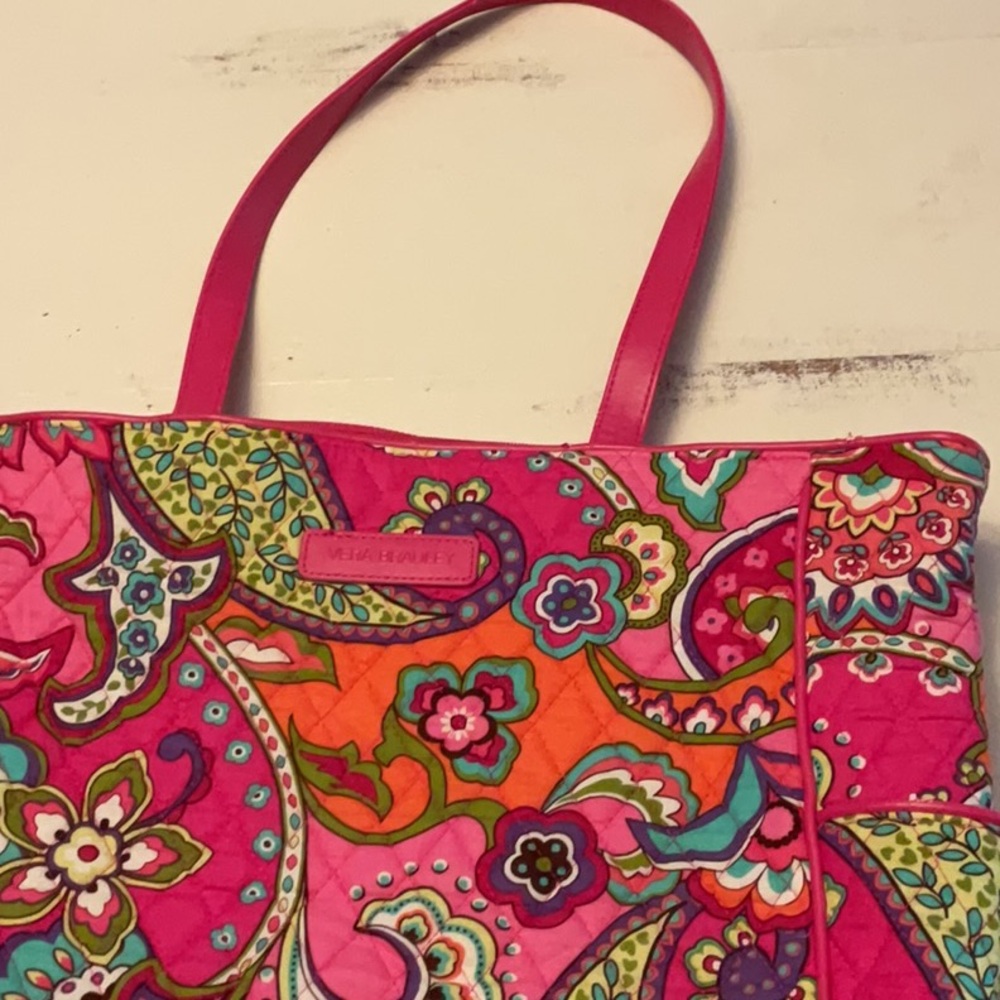 Vera Bradley Vibrant Pink Patterned Tote Bag